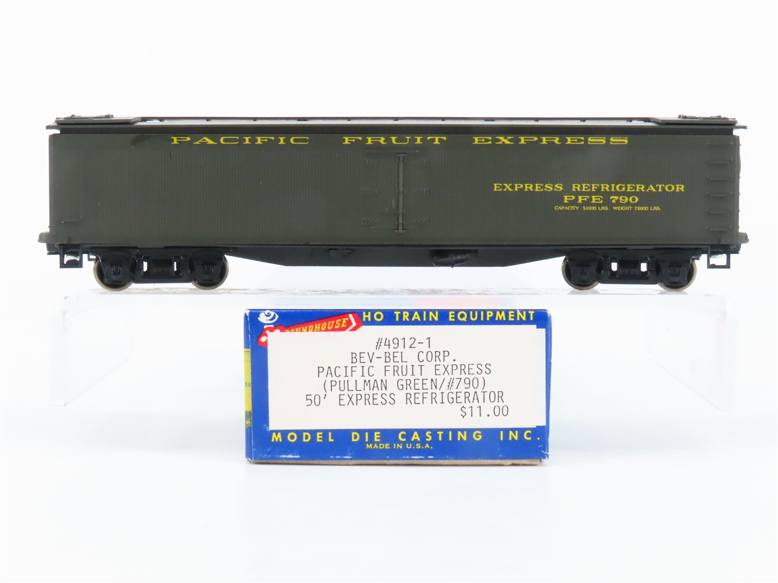 HO Roundhouse/Bev-Bel 4912-1 PFE Pacific Fruit Express 50' Reefer #790 Upgraded