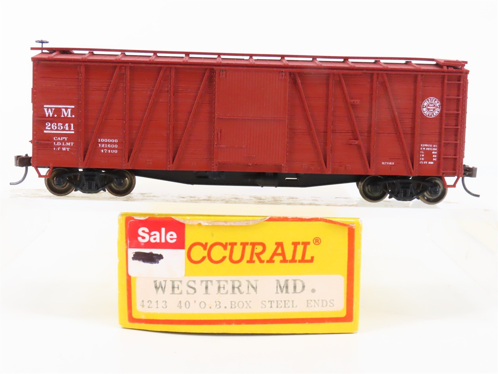 HO Accurail 4213 WM Western Maryland Fast Freight 40' Box Car #26541 - Upgraded