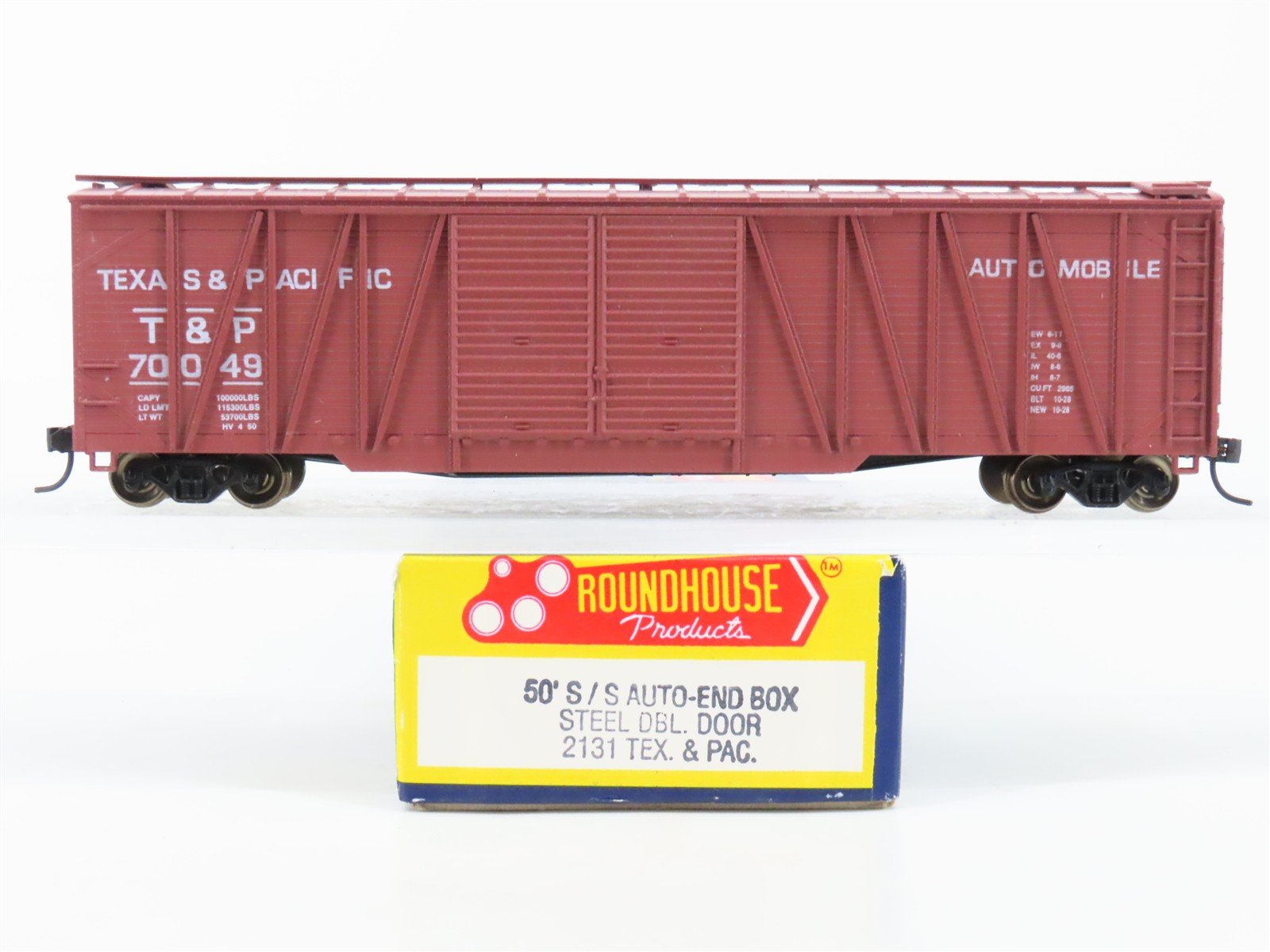 HO Scale Roundhouse 2131 T&P Texas & Pacific 50' Auto Box Car #70049 - Upgraded