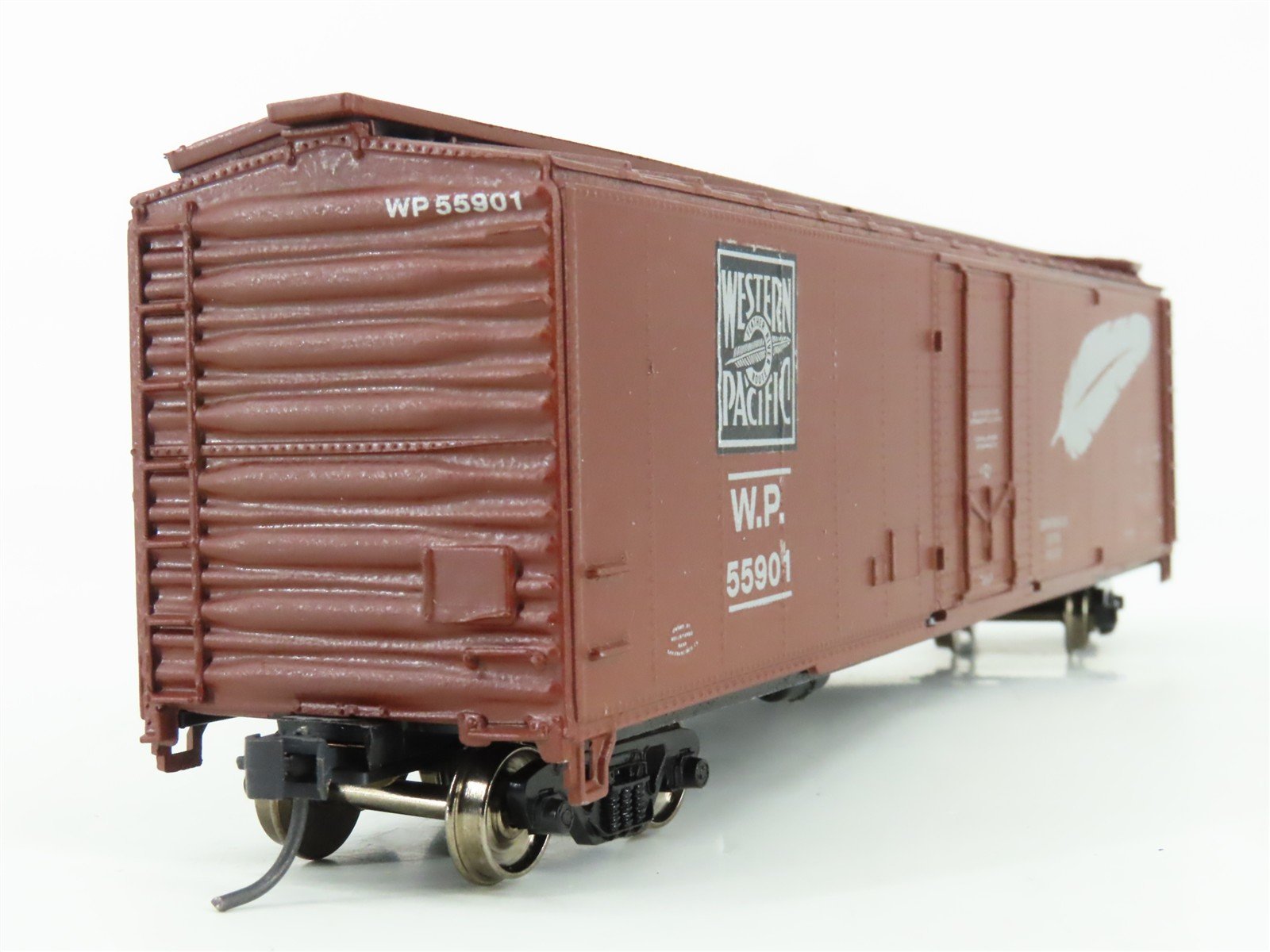 HO Scale Roundhouse 1250 WP Western Pacific Feather 50' Box Car #59901 - Custom