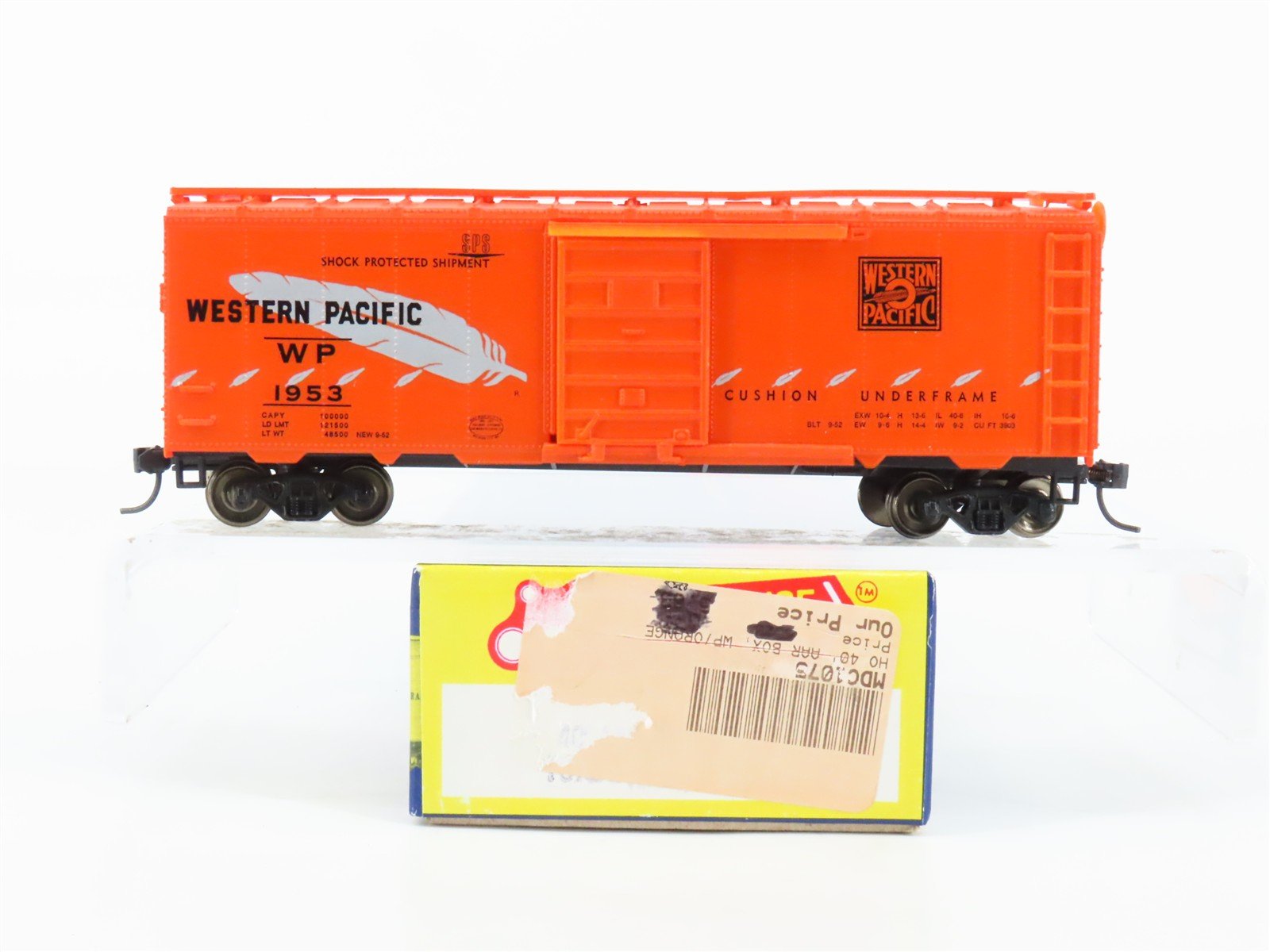 HO Scale Roundhouse 1075 WR Western Pacific Feather 40' Box Car #1953 - Upgraded