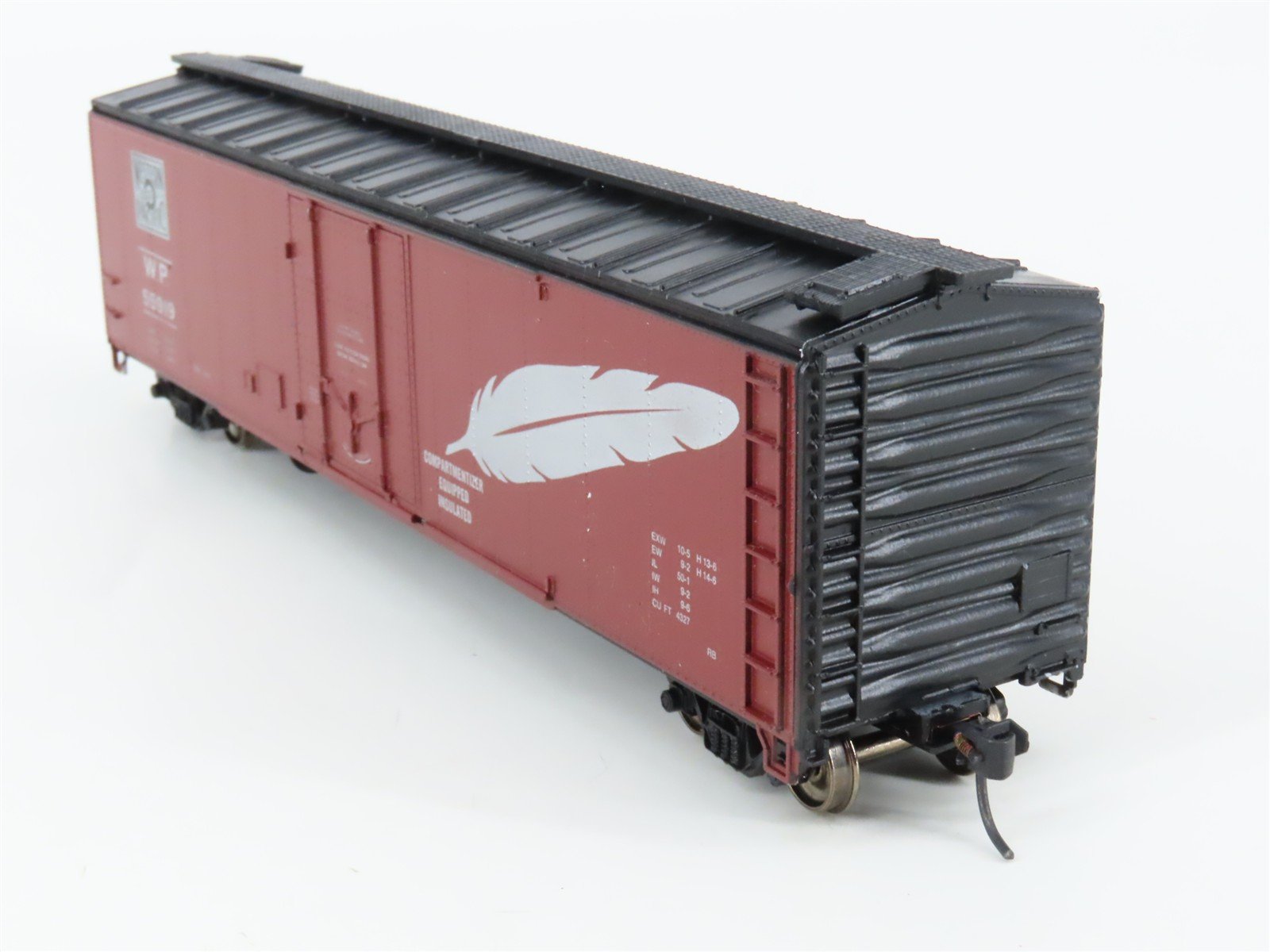 HO Scale Roundhouse 1271 WP Western Pacific Feather 50' Boxcar #55919 - Upgraded