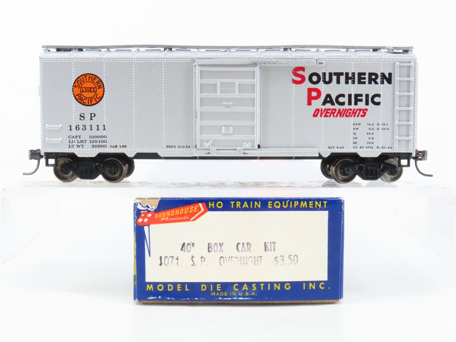 HO Scale Roundhouse 1071 SP "Overnights" 40' Box Car #16311 - Upgraded