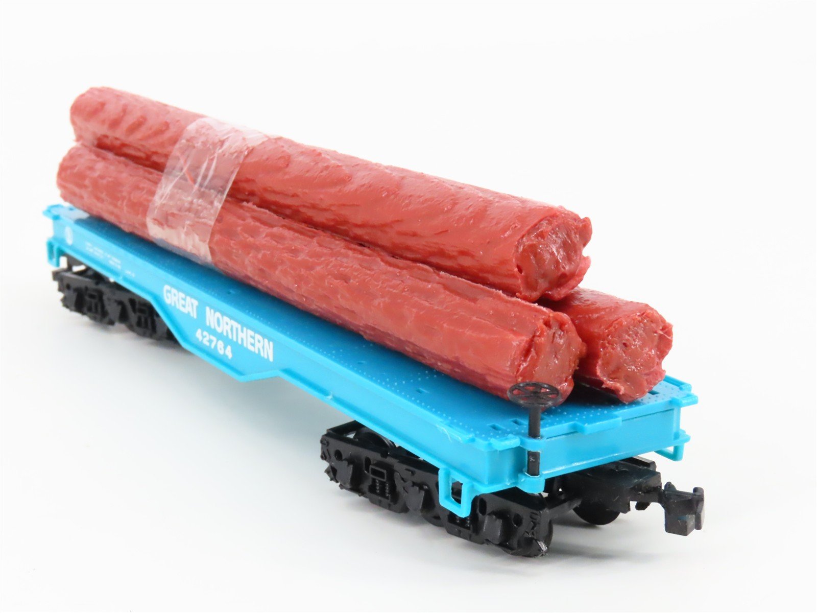 HO Scale Bachmann GN Great Northern Railway Flat Car #42764 w/ Log Load