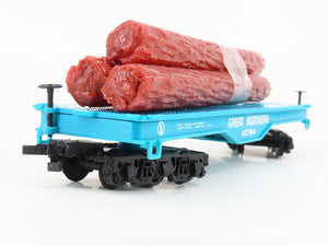 HO Scale Bachmann GN Great Northern Railway Flat Car #42764 w/ Log Load