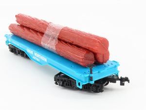 HO Scale Bachmann GN Great Northern Railway Flat Car #42764 w/ Log Load