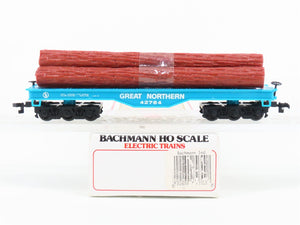 HO Scale Bachmann GN Great Northern Railway Flat Car #42764 w/ Log Load