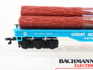 HO Scale Bachmann GN Great Northern Railway Flat Car #42764 w/ Log Load