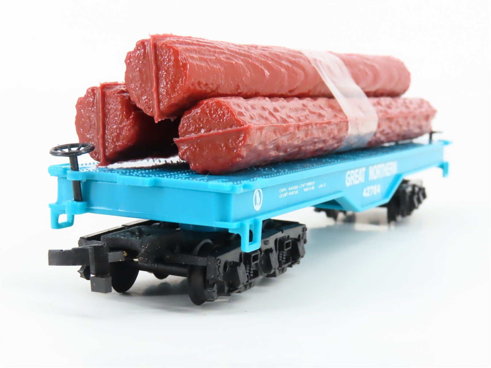 HO Scale Bachmann GN Great Northern Railway Flat Car #42764 w/ Log Load
