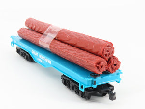 HO Scale Bachmann GN Great Northern Railway Flat Car #42764 w/ Log Load