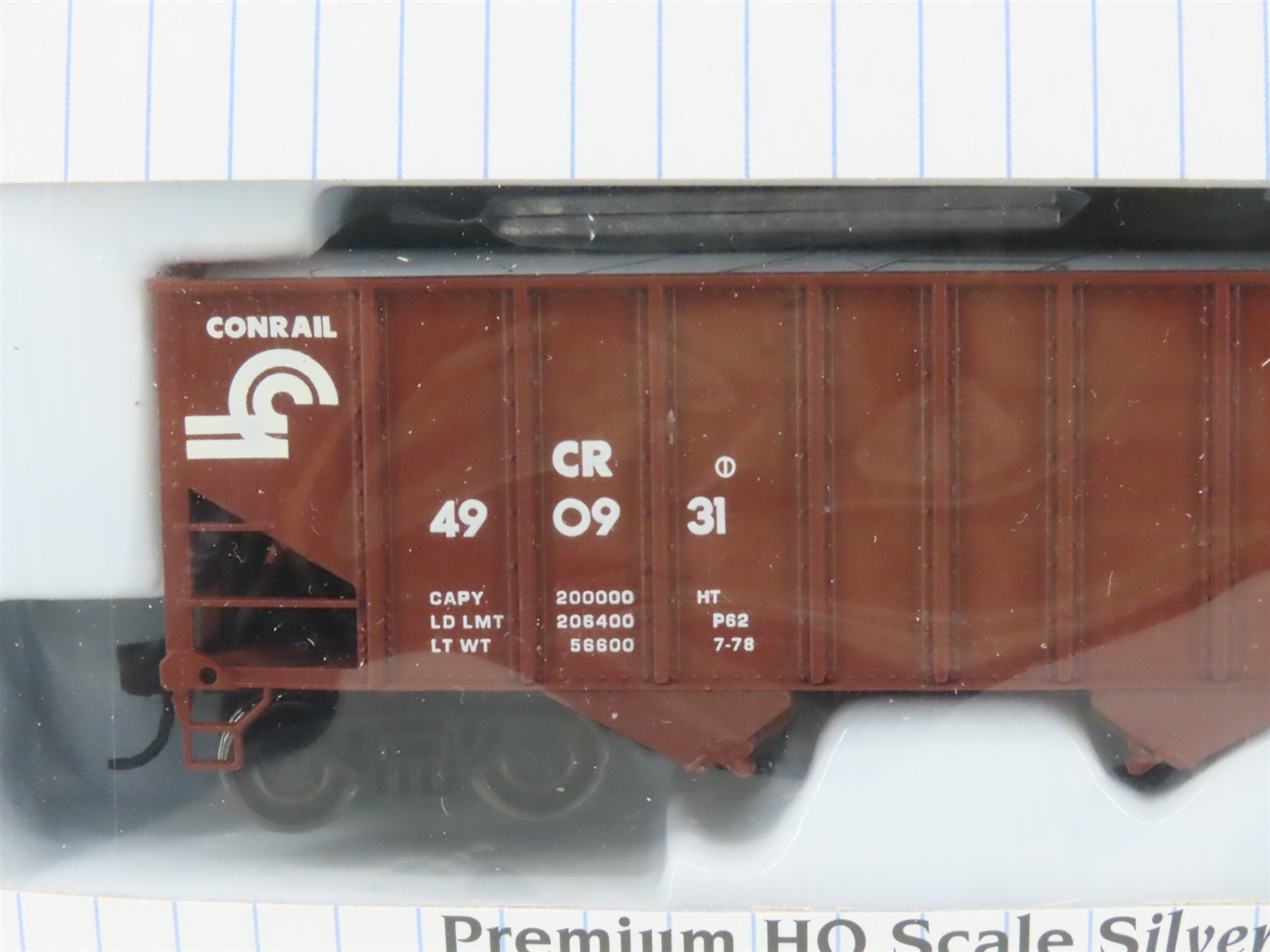 HO Scale Bachmann Silver Series 18706 CR Conrail 3-Bay Hoppers 6-Pack Sealed