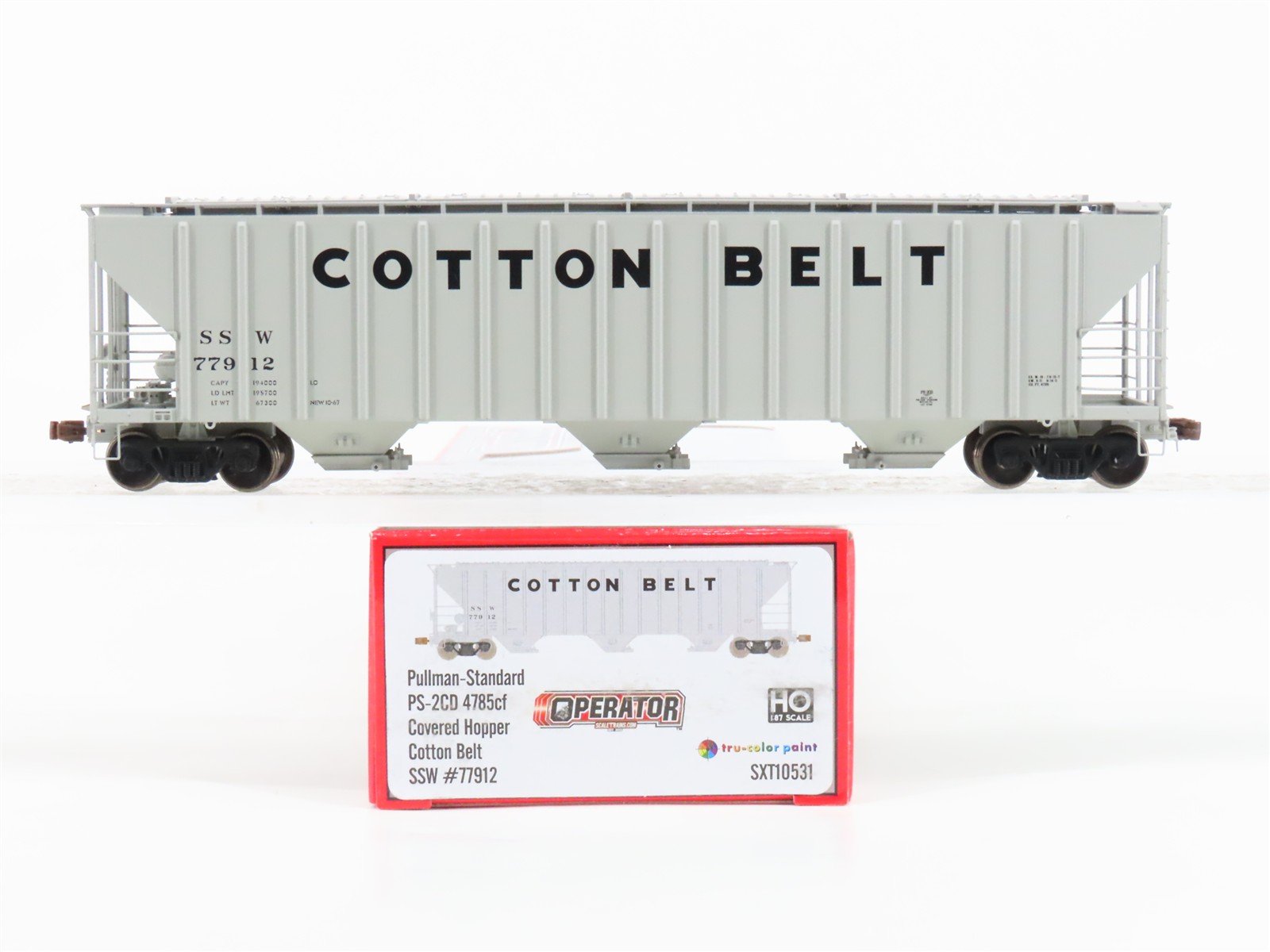 HO Scale Scaletrains Operator SXT10531 SSW Cotton Belt 3-Bay Hopper #77912