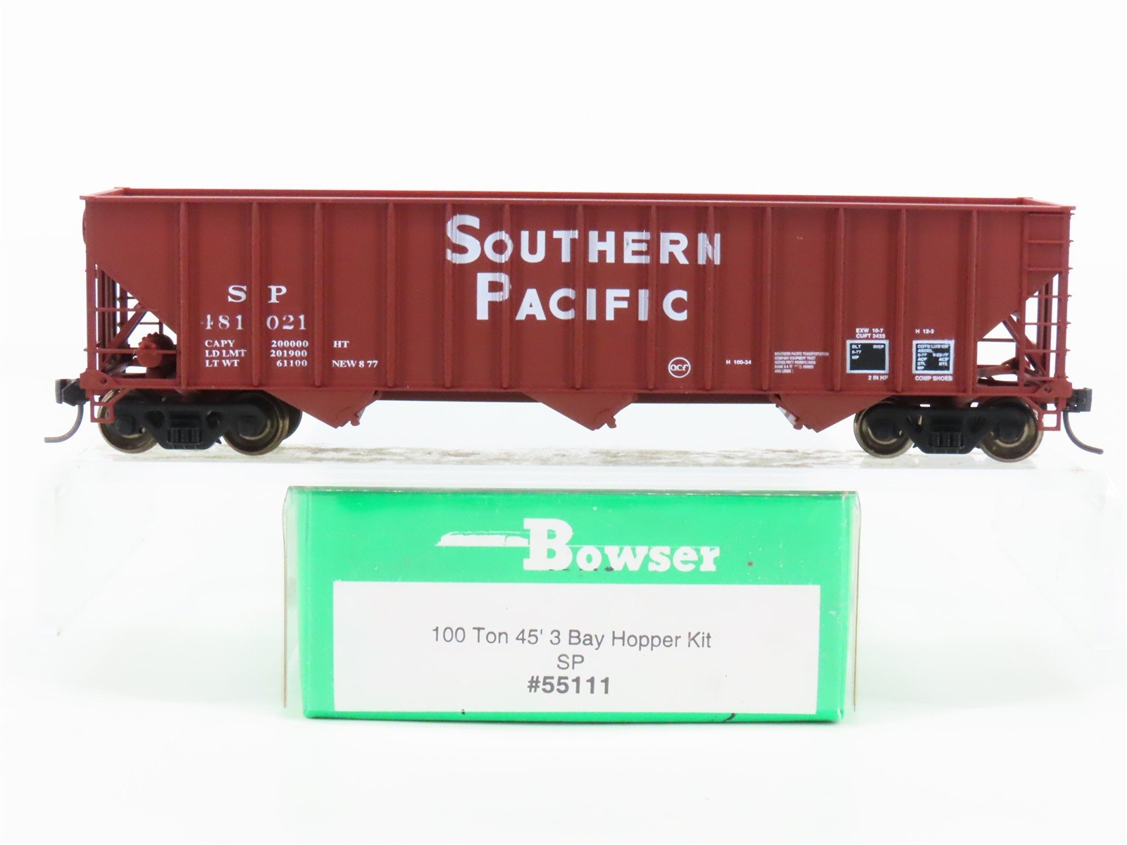 HO Scale Bowser 55111 SP Southern Pacific 3-Bay Open Hopper #481021 - Upgraded