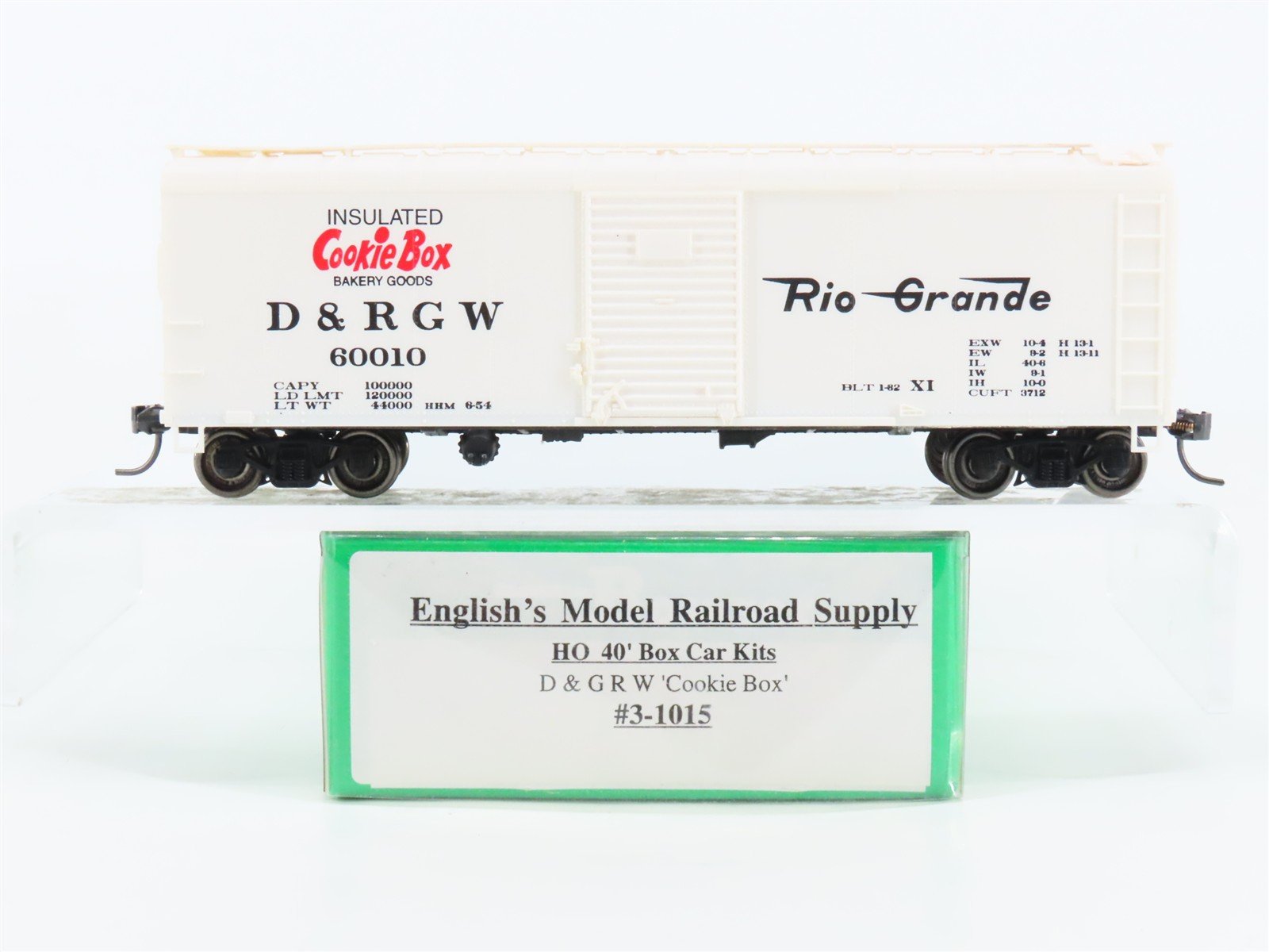 HO Scale Bowser English's 3-1015 D&RGW Cookie Box 40' Box Car #60010 - Upgraded