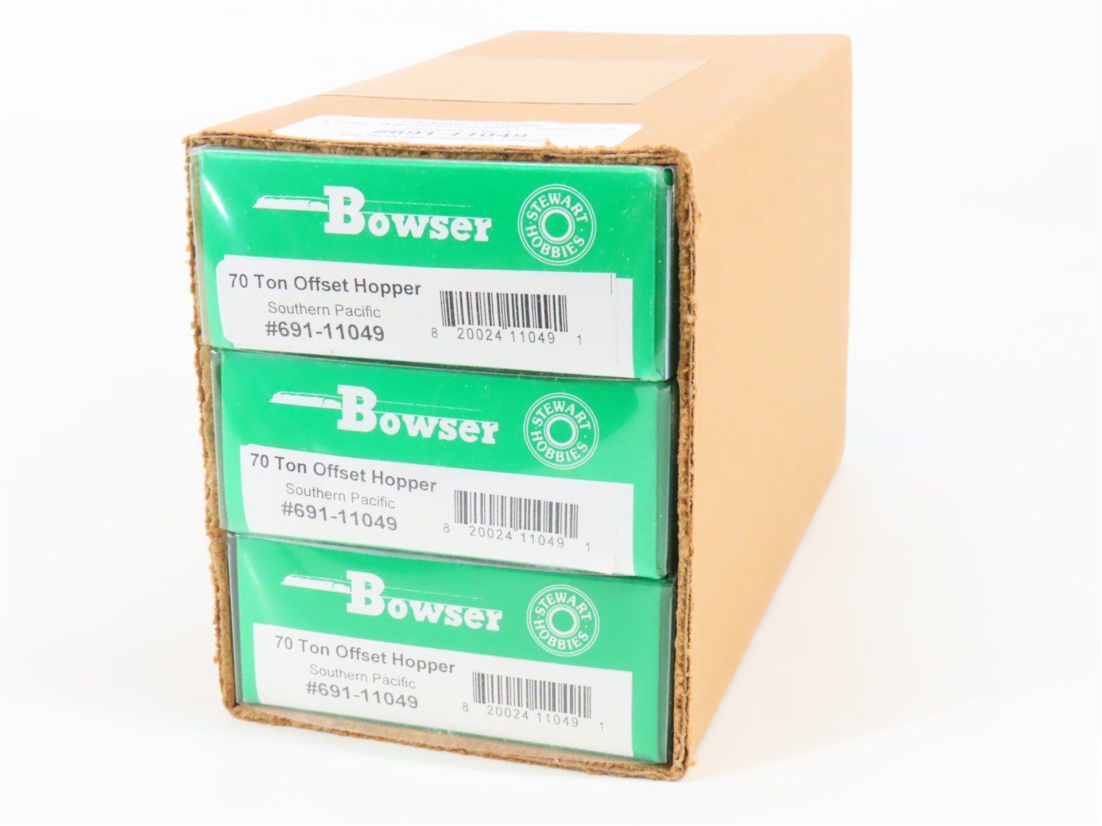 HO Bowser Stewart 691-11049 SP Southern Pacific 3-Bay Hopper 3-Pack - Upgraded
