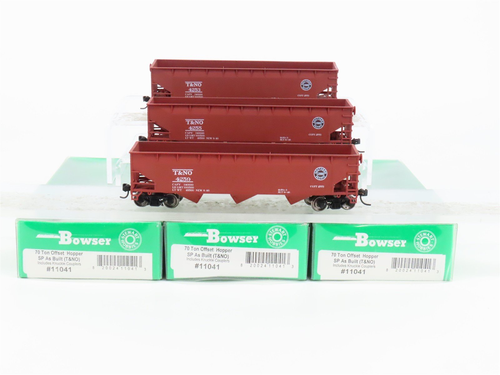 HO Bowser Stewart 11041 T&NO SP Southern Pacific 3-Bay Hopper 3-Pack - Upgraded