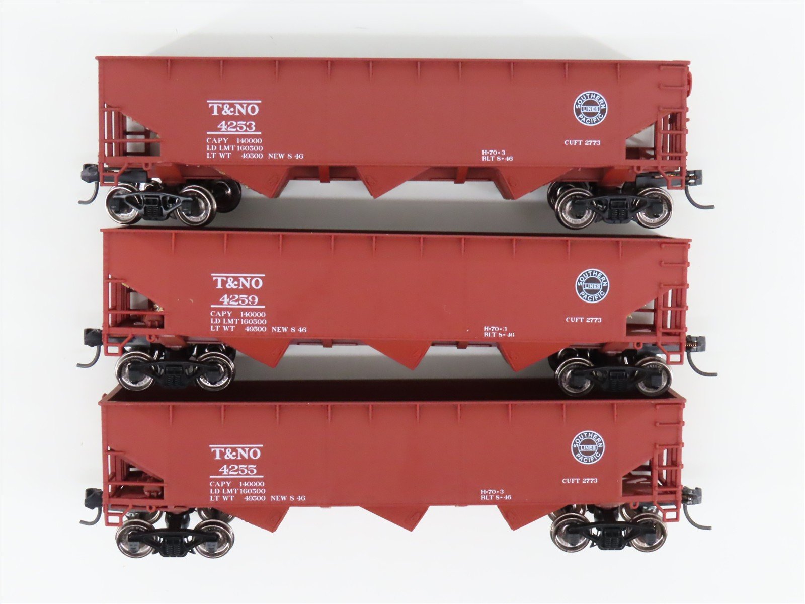 HO Bowser Stewart 11041 T&NO SP Southern Pacific 3-Bay Hopper 3-Pack - Upgraded
