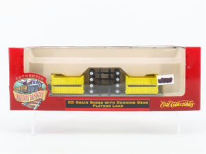 HO Scale Ertl 4085 KD Grain Boxes With Running Gear Flat Car Load - Sealed