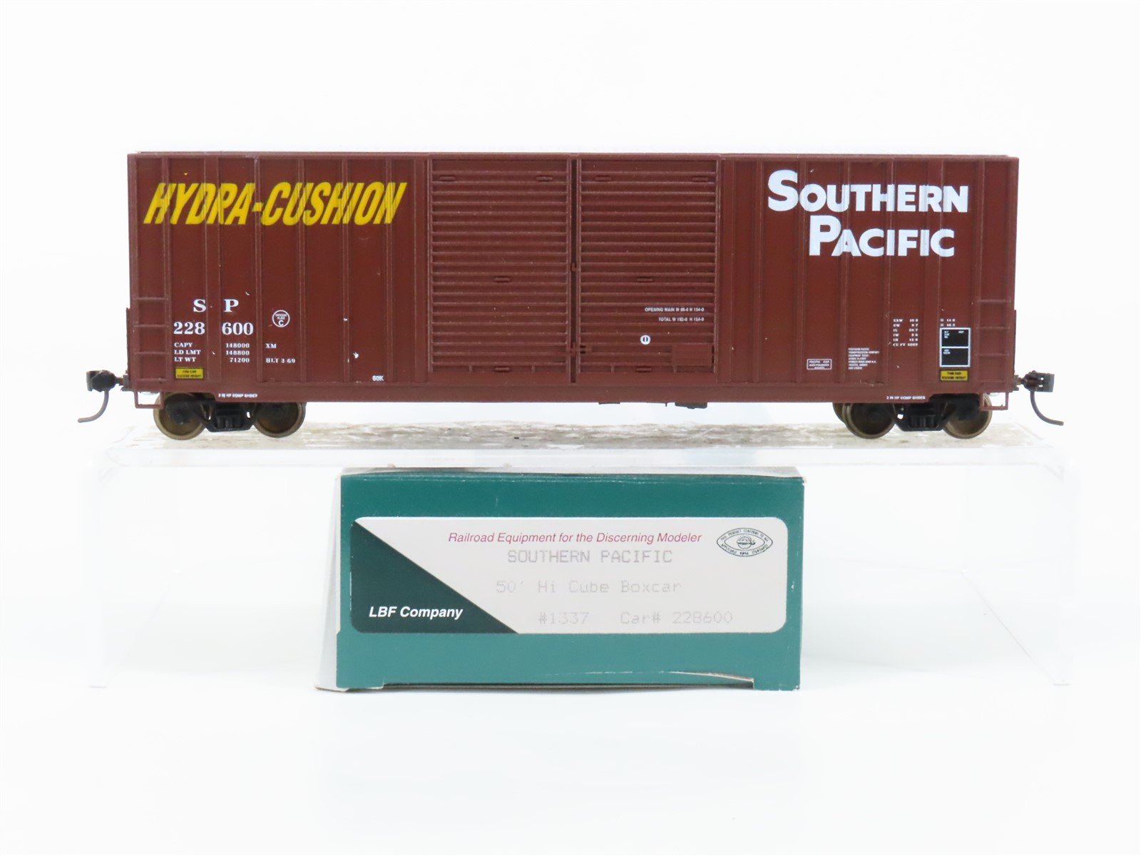HO Scale LBF 1337 SP Southern Pacific Railroad 50' Hi Cube Box Car #228600