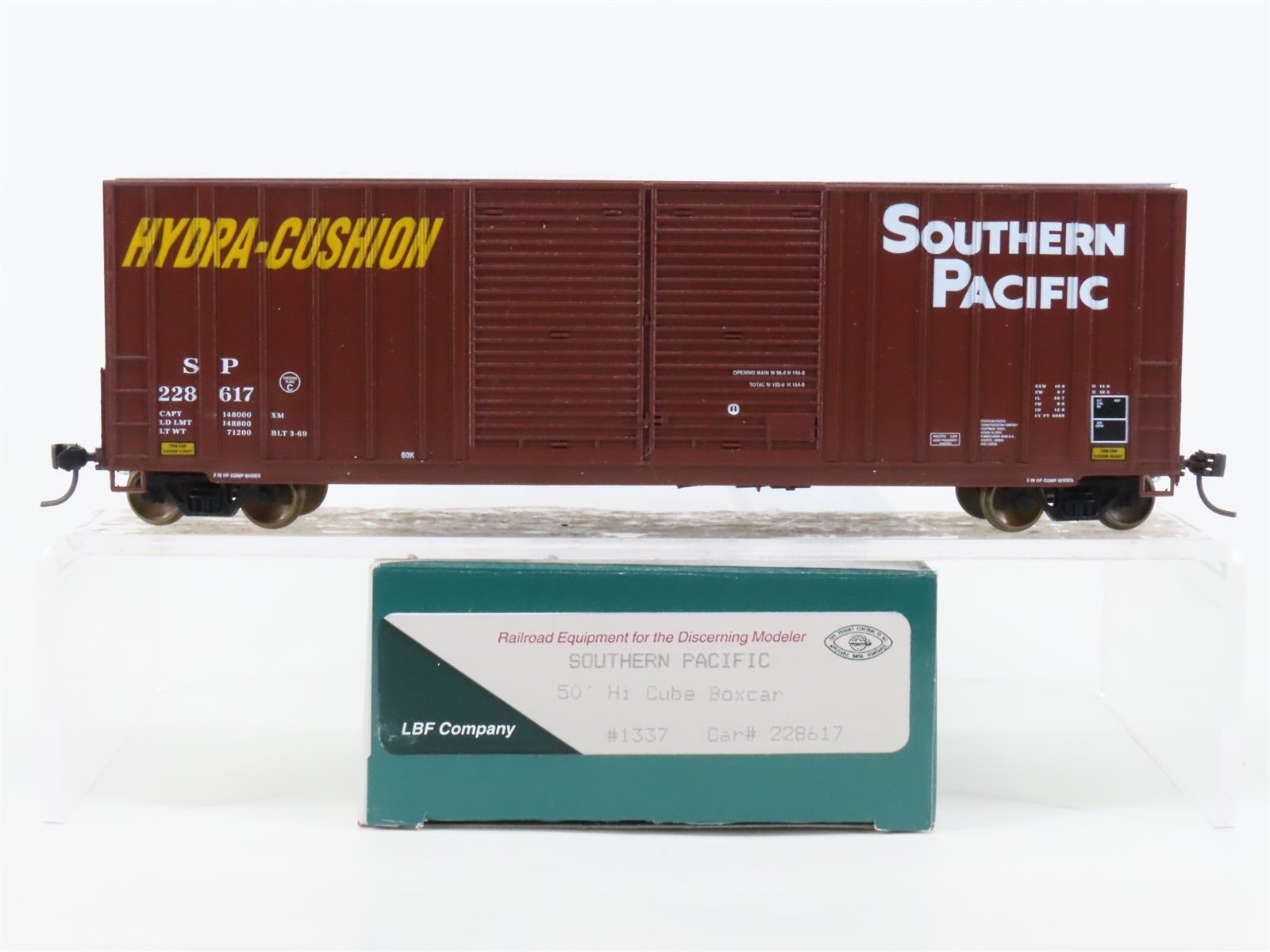 HO Scale LBF 1337 SP Southern Pacific Railroad 50' Hi Cube Box Car #228617