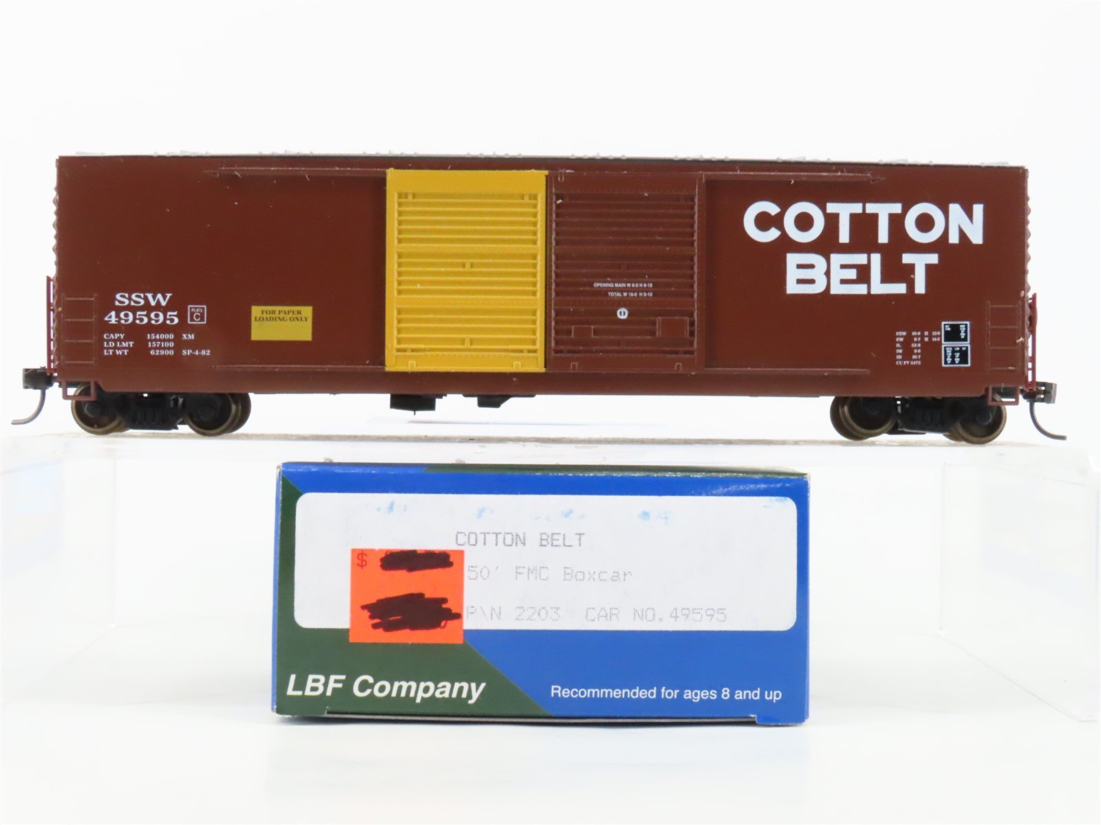 HO Scale LBF 2203 SSW Cotton Belt Route 50' Double Door Box Car #49595