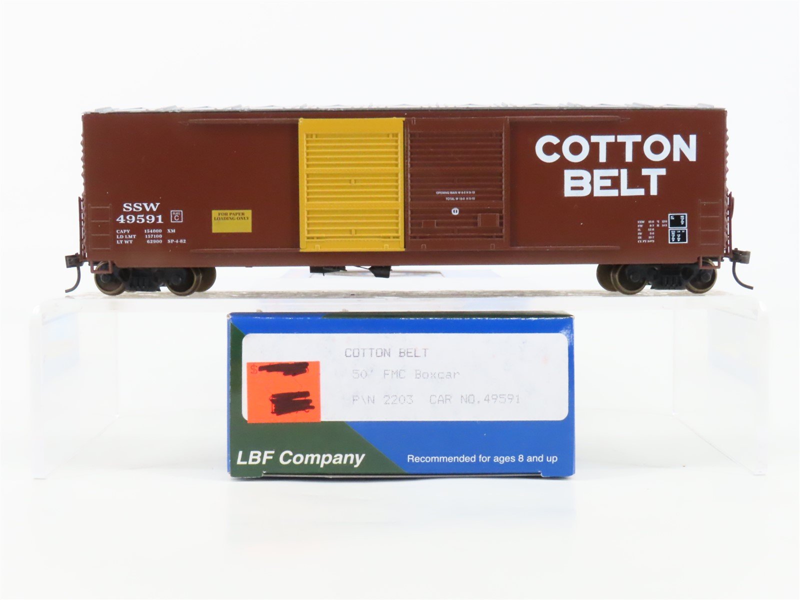HO Scale LBF 2203 SSW Cotton Belt Route 50' Double Door Box Car #49591