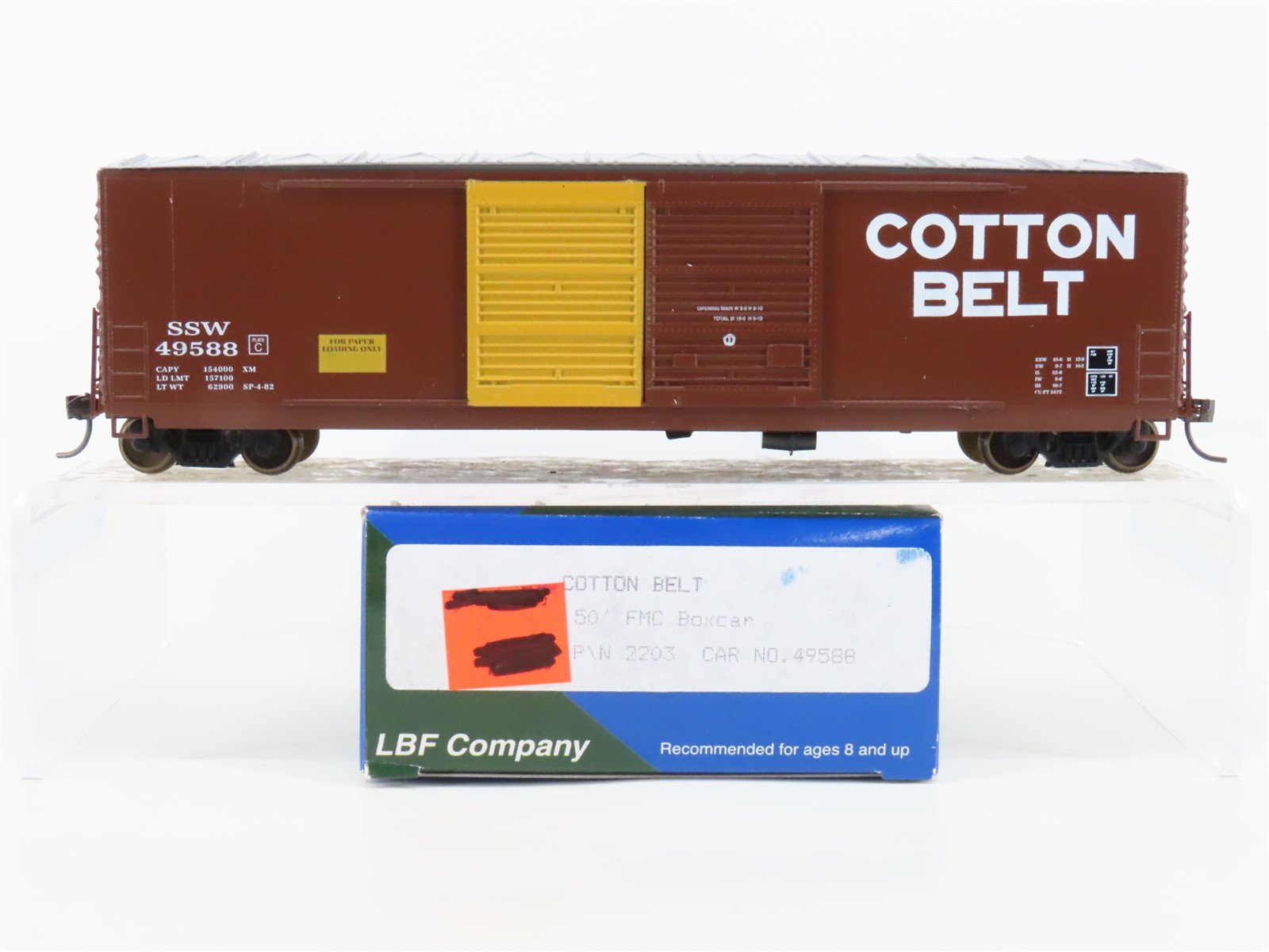 HO Scale LBF 2203 SSW Cotton Belt Route 50' Double Door Box Car #49588
