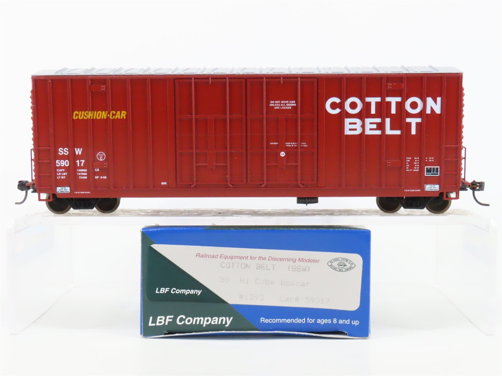 HO Scale LBF 1393 SSW Cotton Belt Route 50' Hi Cube Box Car #59017