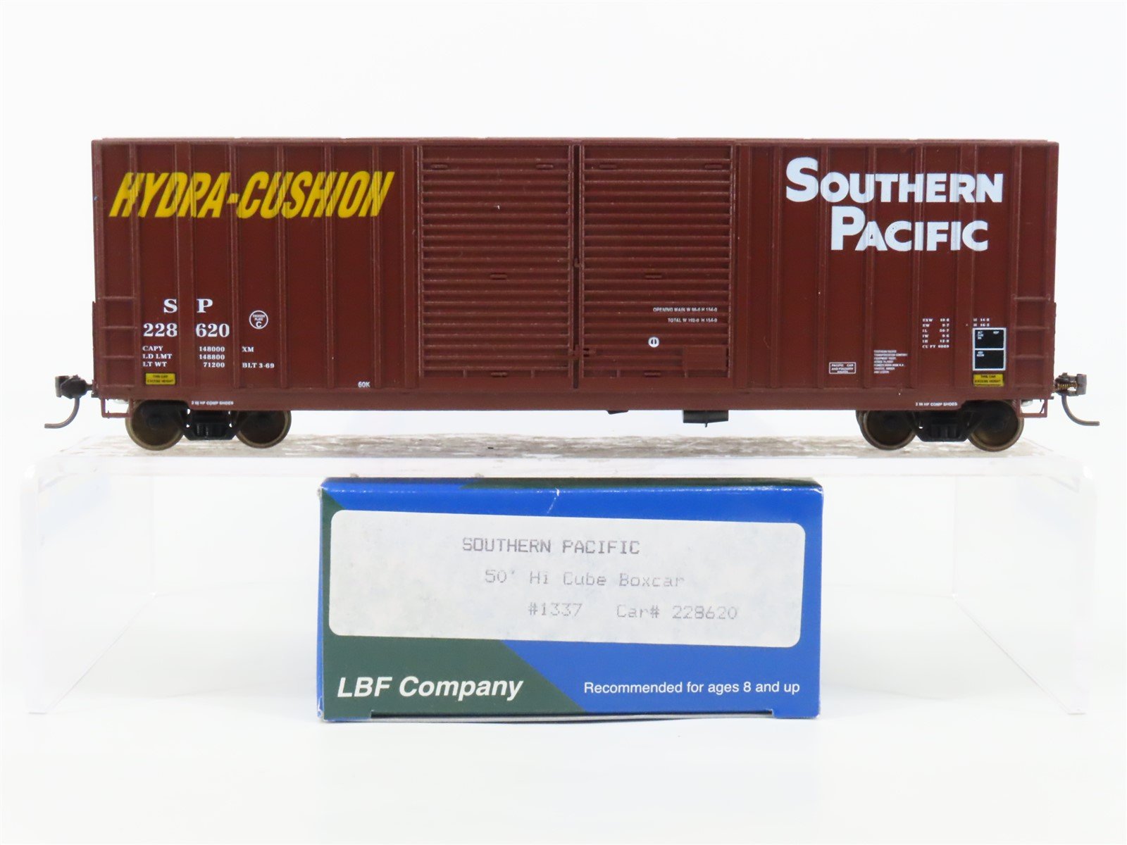 HO Scale LBF 1337 SP Southern Pacific Railroad 50' Hi Cube Box Car #228620