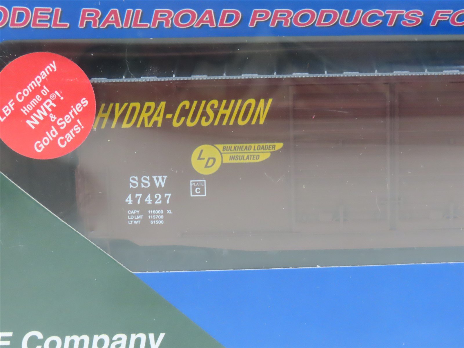 HO Scale LBF 1138-9 SSW Cotton Belt 50' Double Door Box Car #47427 - Sealed