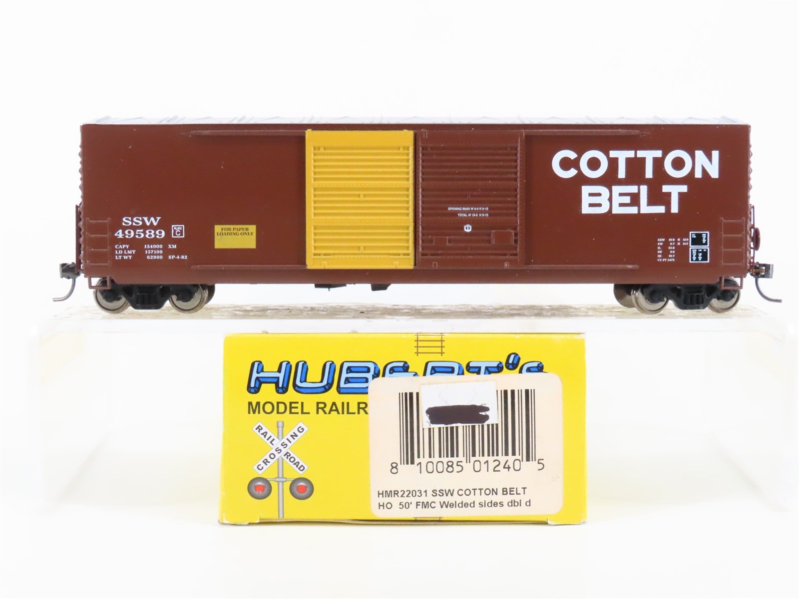 HO Scale Hubert's HMR22031 SSW Cotton Belt 50' Double Door Box Car #49589