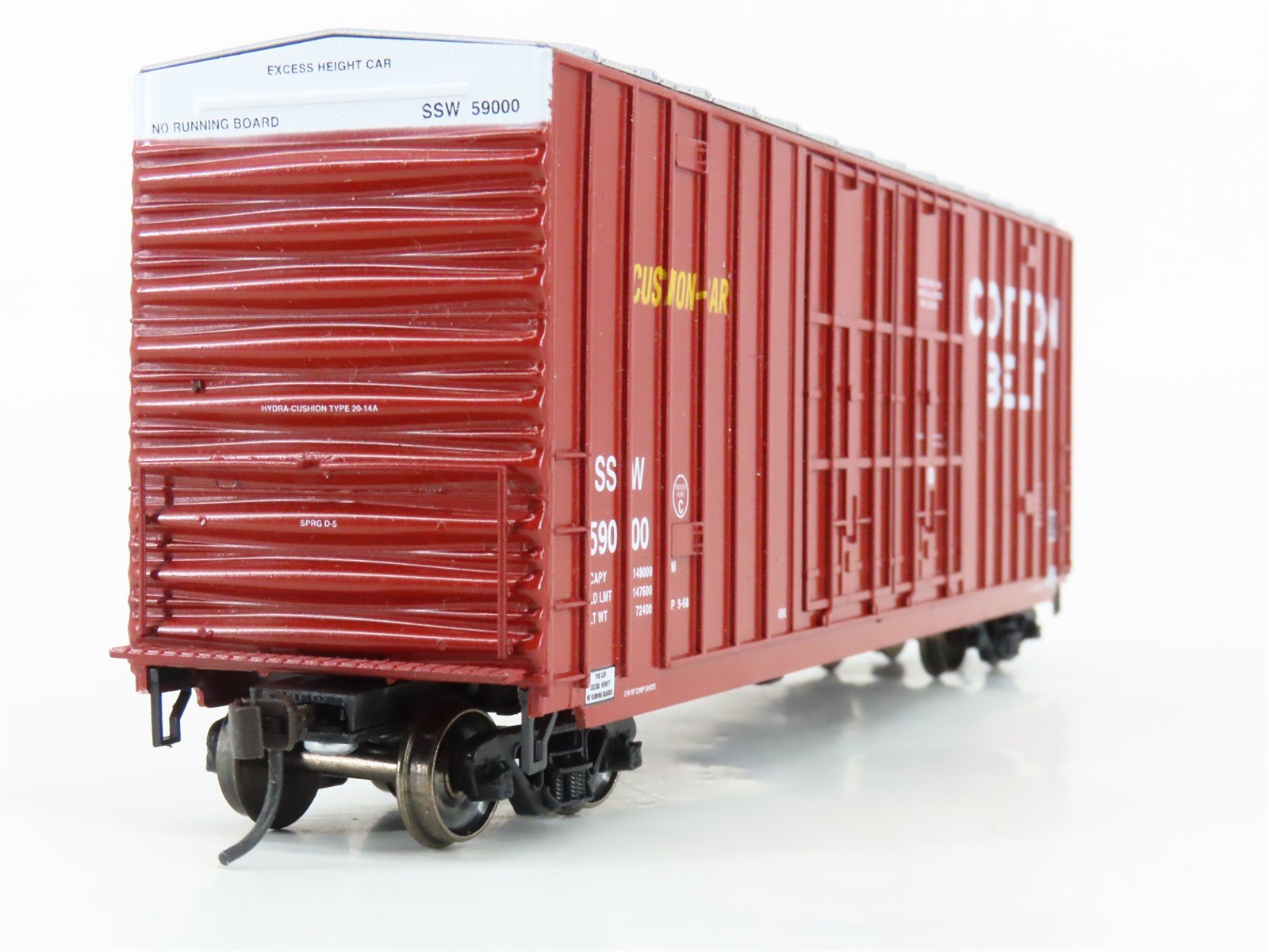 HO Scale E&C Shops 1507-1 SSW Cotton Belt Route 50' Hi Cube Box Car #59000