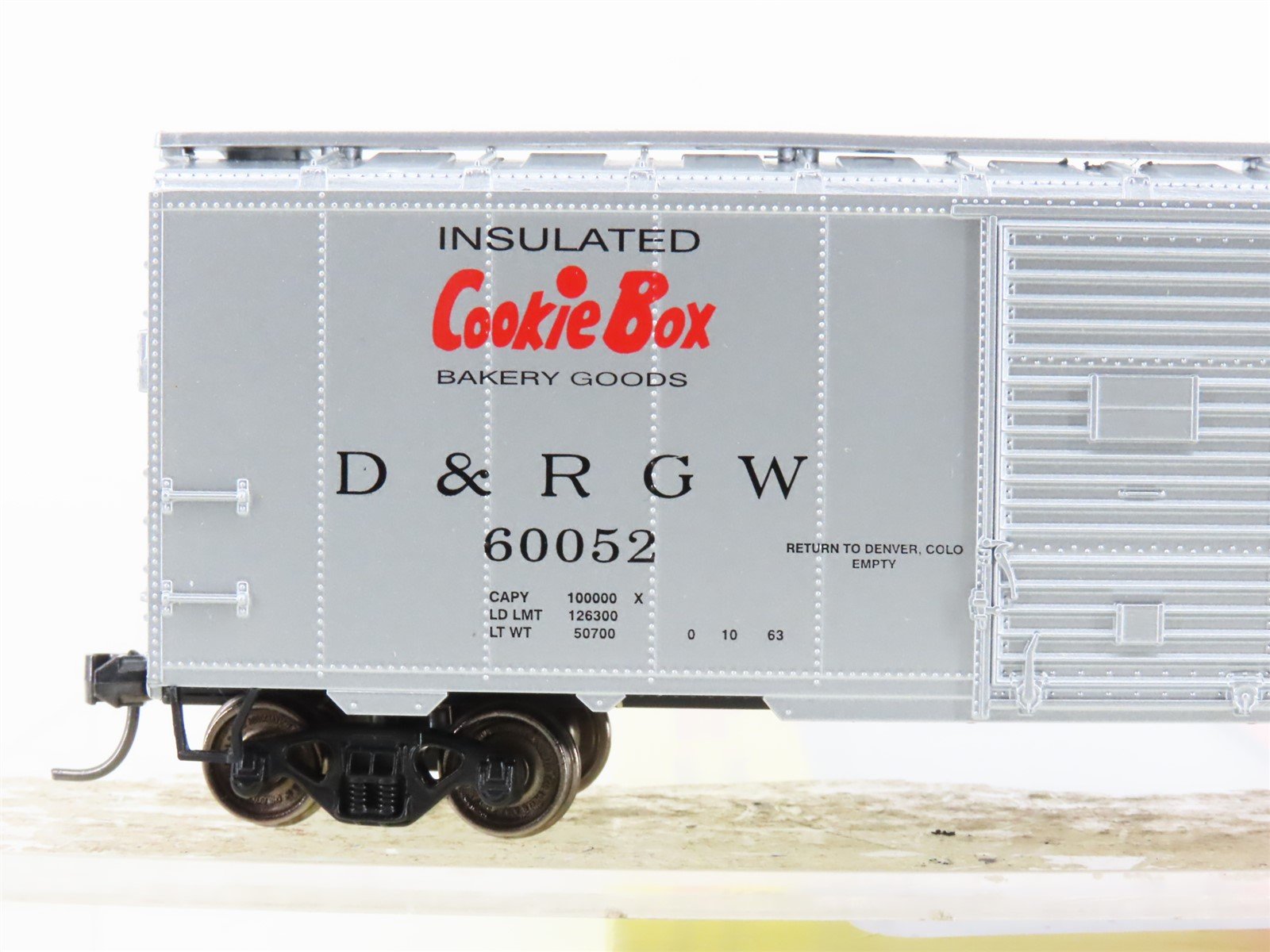 HO Scale Roundhouse 20416 D&RGW Rio Grande Cookie Box 40' Box Car #60052