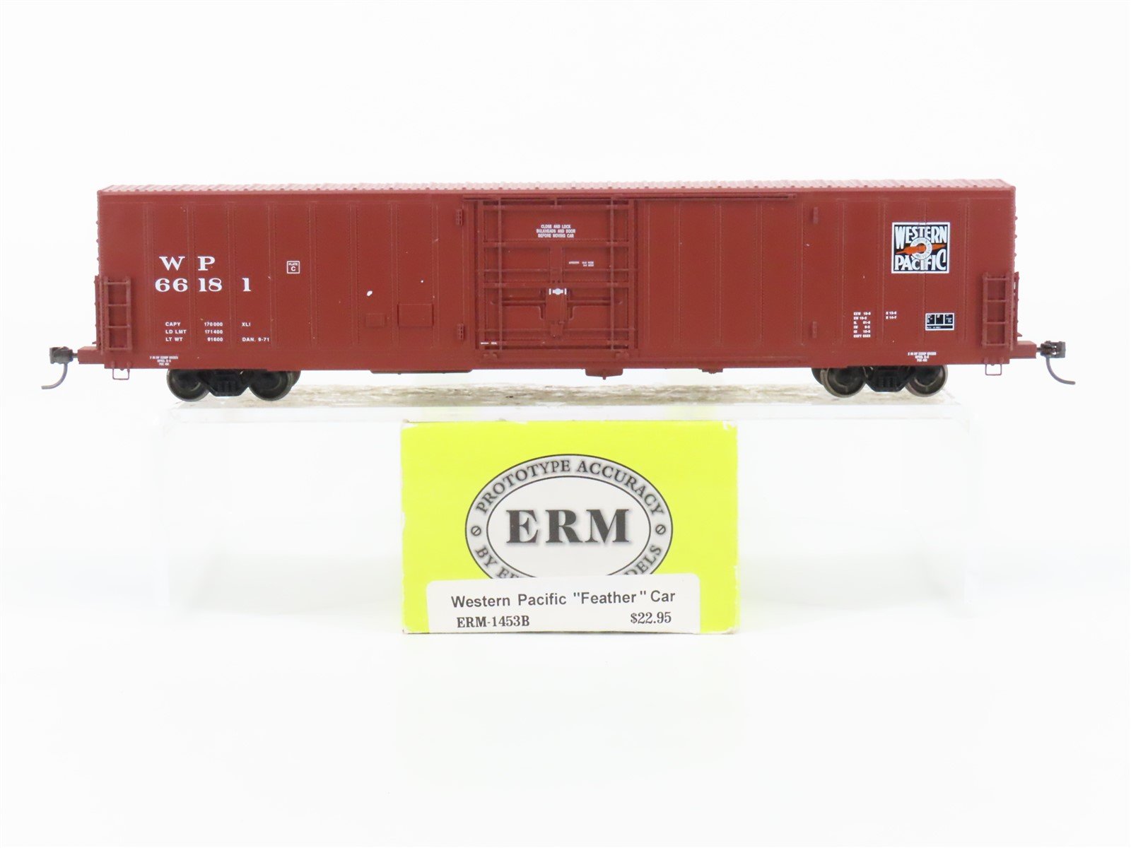 HO Scale Eel River Models ERM-1453B WP Western Pacific Feather Box Car #66181