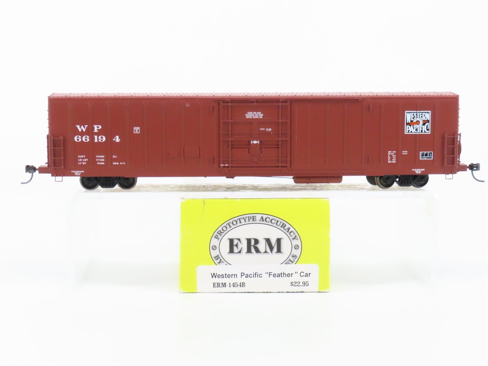 HO Scale Eel River Models ERM-1454B WP Western Pacific Feather Box Car #66194