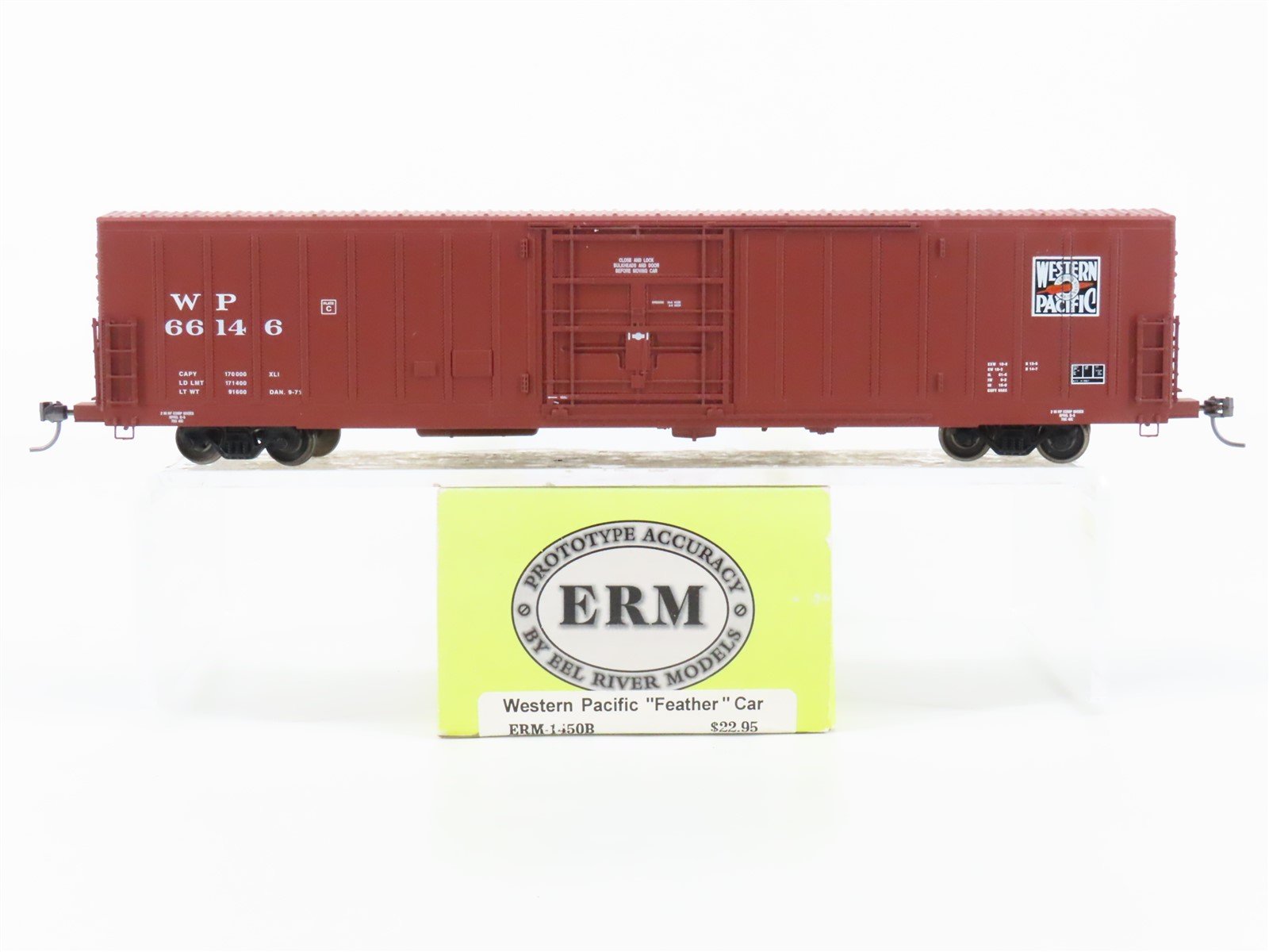 HO Scale Eel River Models ERM-1450B WP Western Pacific Feather Box Car #66146