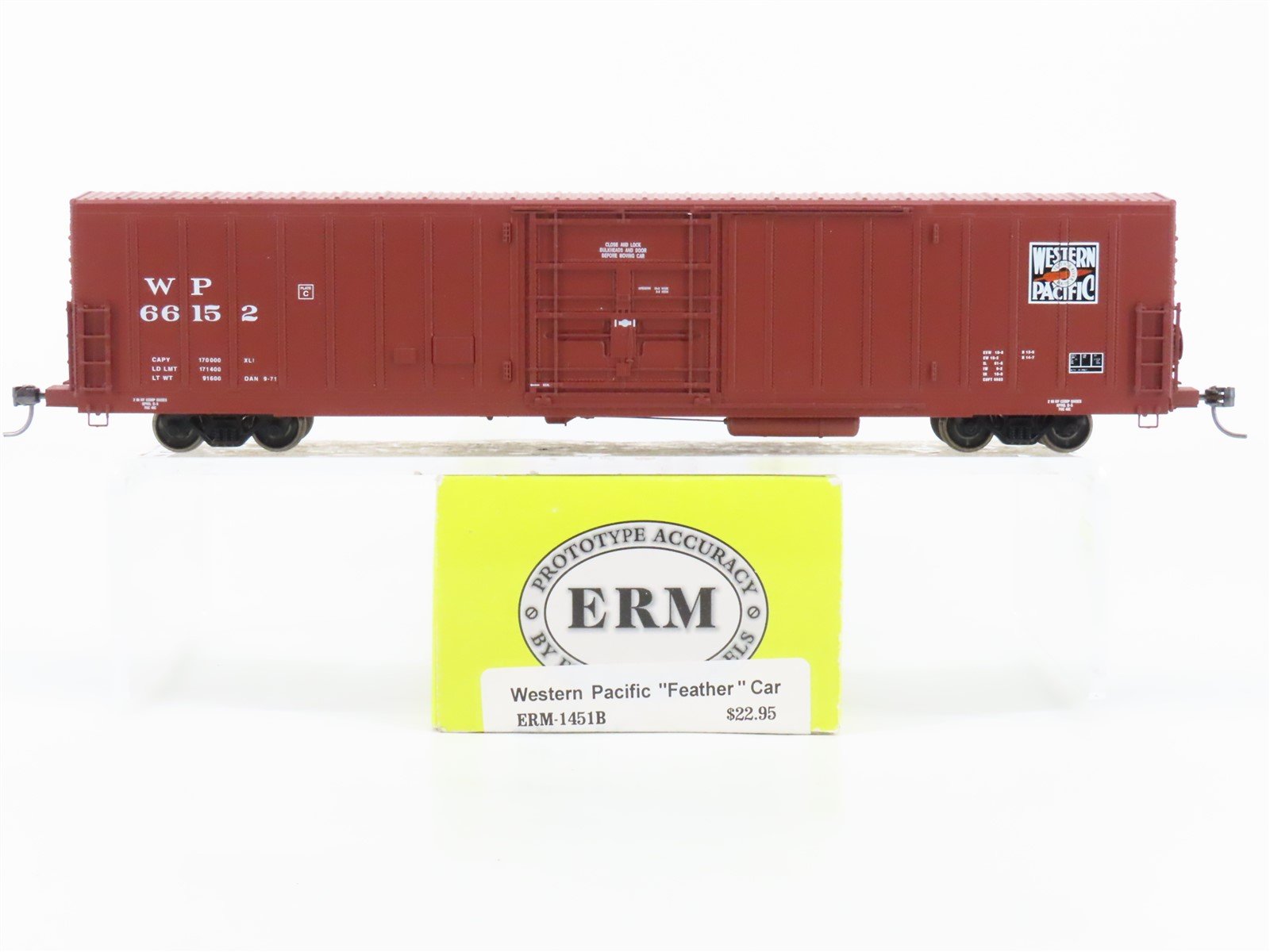 HO Scale Eel River Models ERM-1451B WP Western Pacific Feather Box Car #66152