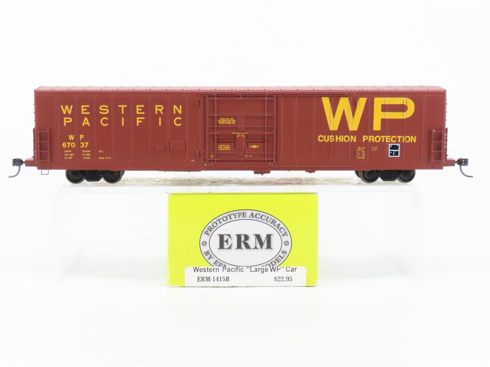HO Scale Eel River Models ERM-1415B WP Western Pacific Railroad Box Car #67037