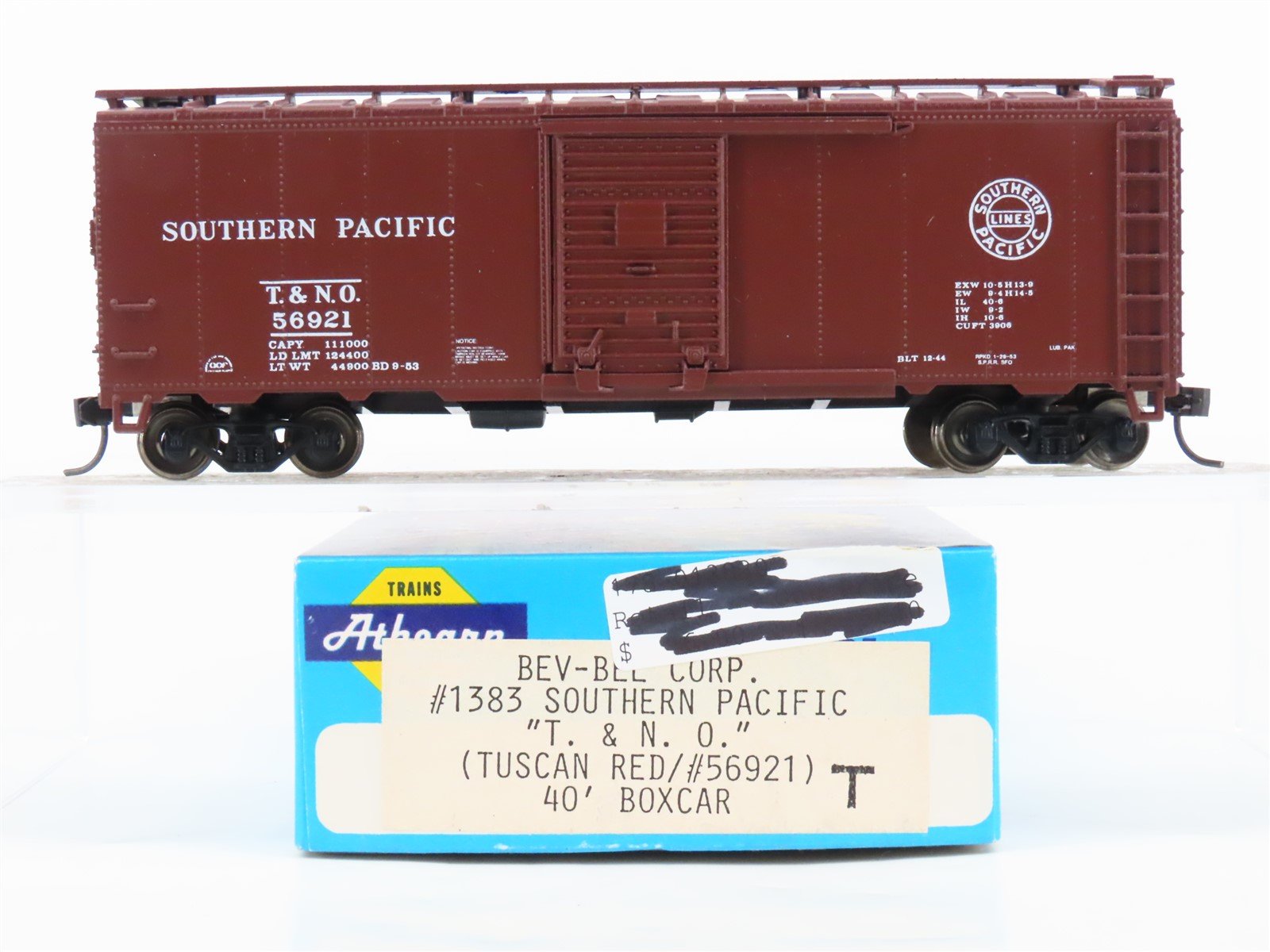 HO Scale Athearn Bev-Bel #1383 T&NO SP Southern Pacific 40' Box Car #56921