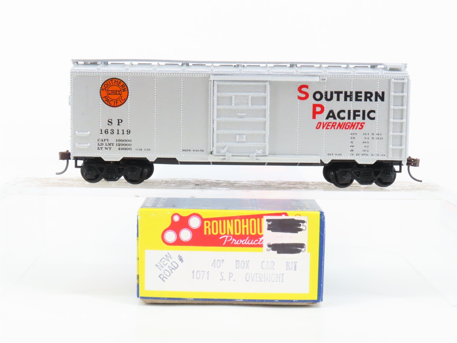 HO Scale Roundhouse 1071 SP Southern Pacific Overnight 40' Box Car #163119