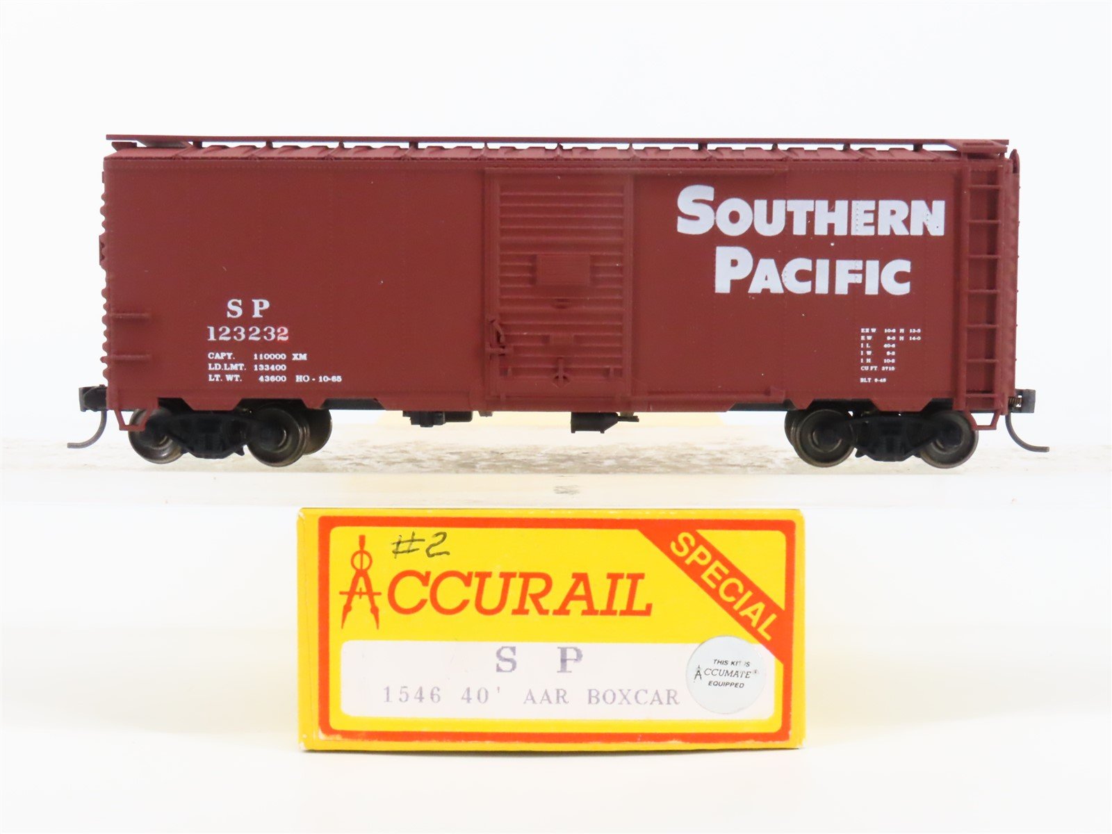 HO Accurail 1546 SP Southern Pacific 40' Box Car Custom Rd #123232 - Upgraded