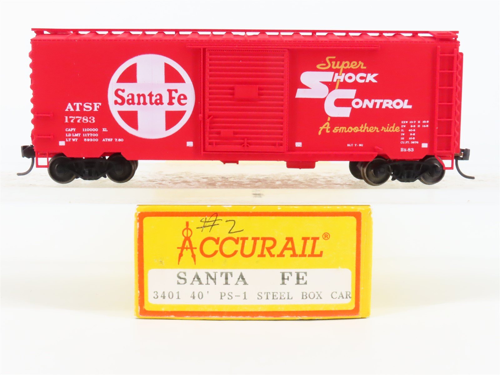 HO Scale Accurail 3401 ATSF Santa Fe 40' PS-1 Box Car Custom Rd #17783 -Upgraded