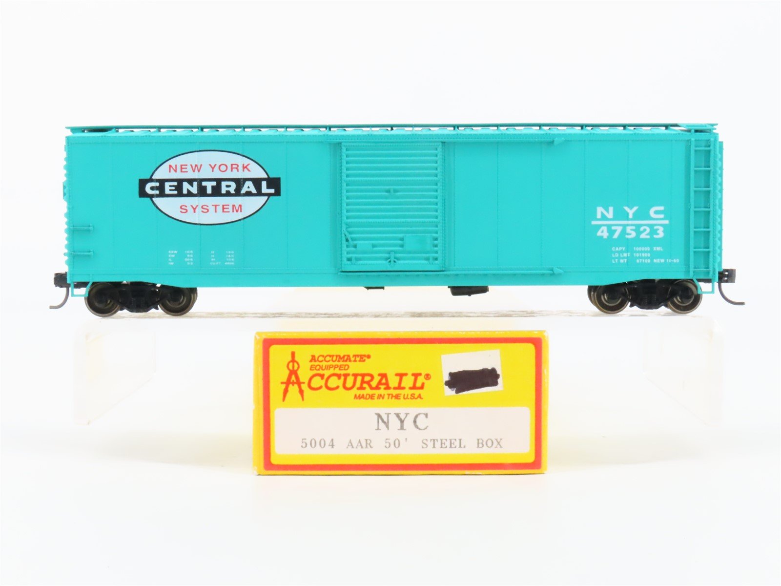 HO Accurail 5004 NYC New York Central 50' AAR Steel Box Car #47523 - Upgraded