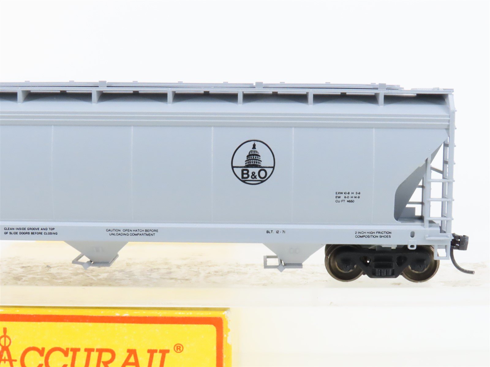 HO Accurail 2022 B&O Baltimore & Ohio ACF 3-Bay Covered Hopper #602207 -Upgraded