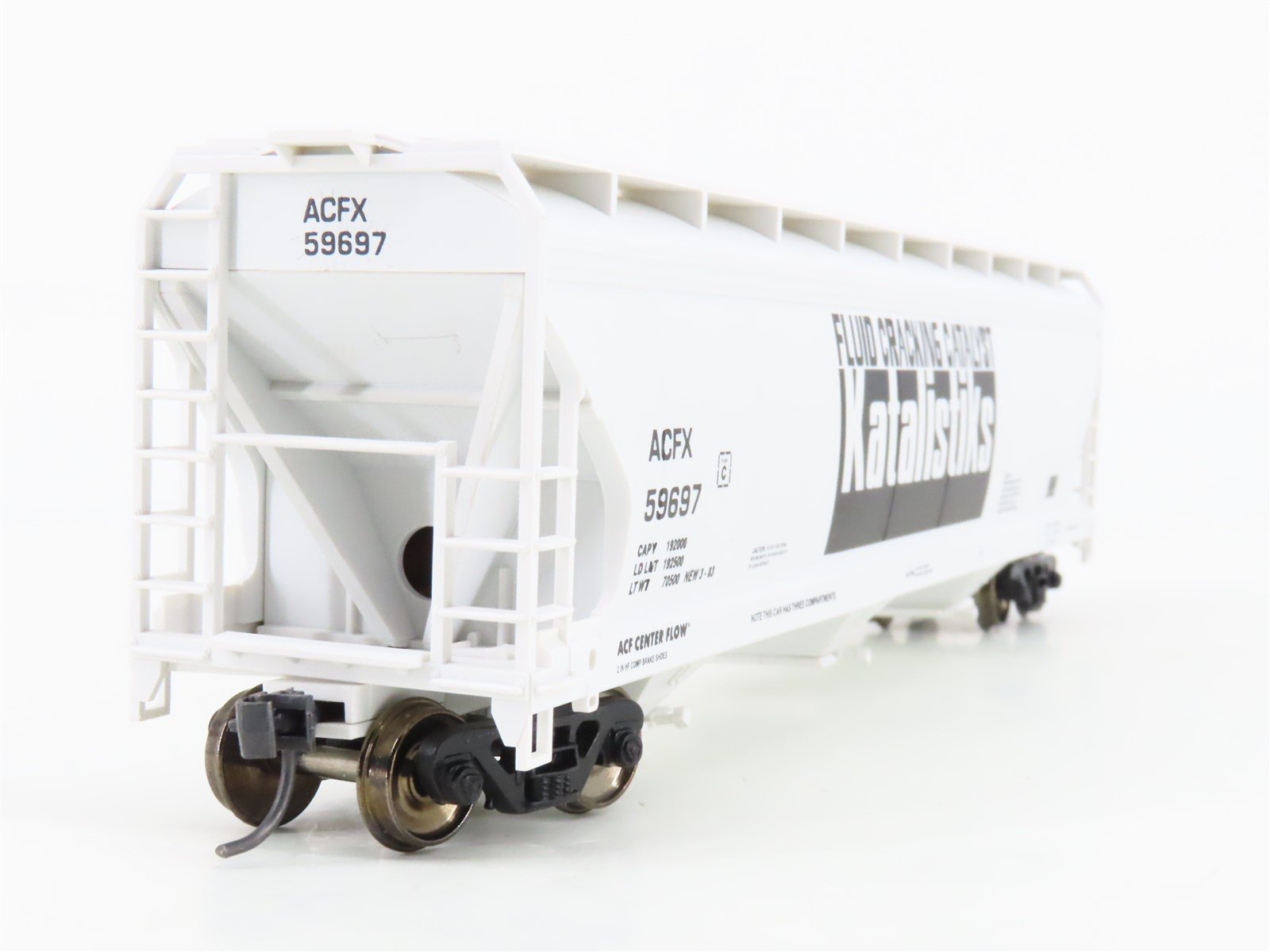 HO Scale Accurail 1558 ACFX Katalistiks 3-Bay Covered Hopper #59697 - Upgraded