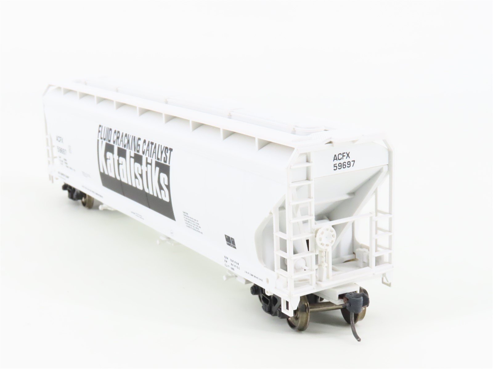 HO Scale Accurail 1558 ACFX Katalistiks 3-Bay Covered Hopper #59697 - Upgraded