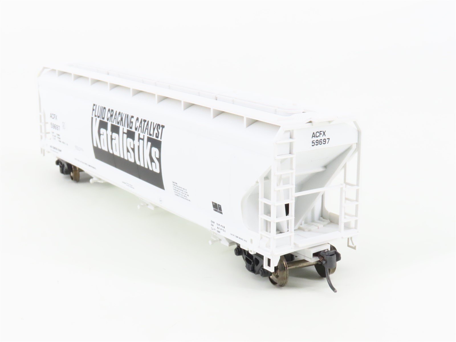 HO Scale Accurail 1558 ACFX Katalistiks 3-Bay Covered Hopper #59697 - Upgraded
