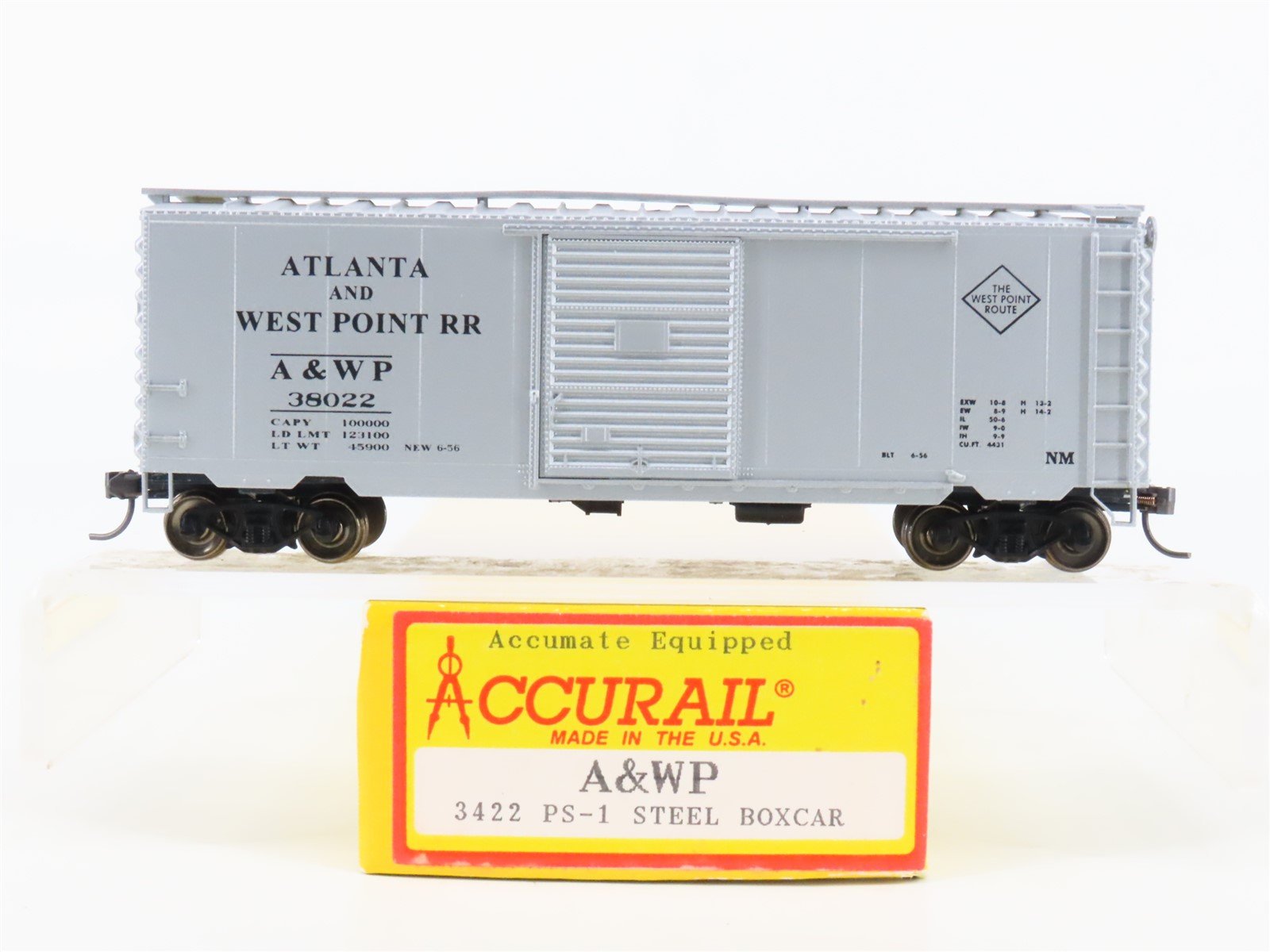 HO Accurail 3422 A&WP Atlanta & West Point 40' PS-1 Box Car #38022 - Upgraded