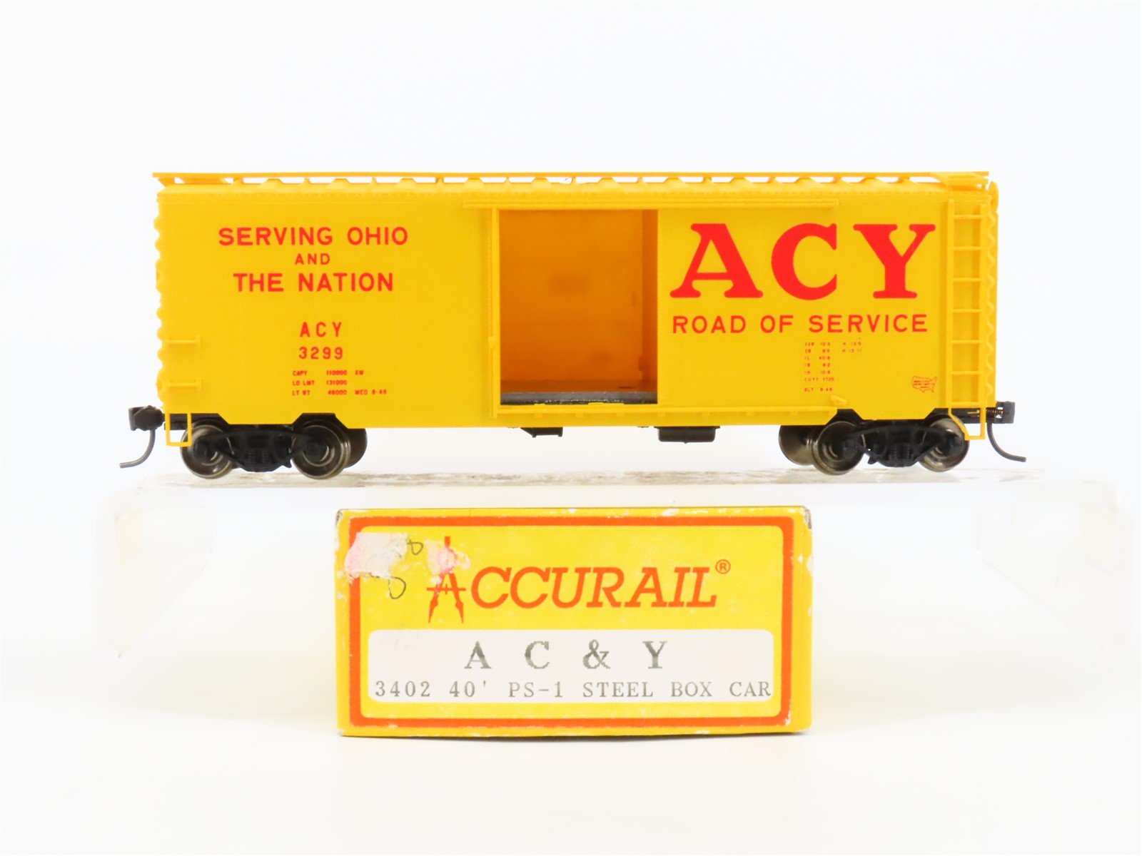 HO Accurail 3402 ACY Akron Canton & Youngstown 40' Box Car #3299 - Upgraded