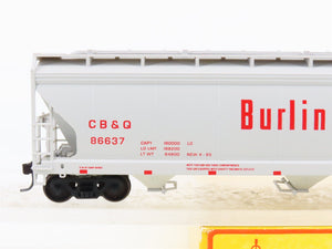 HO Accurail 2017 CB&Q Burlington Route ACF 3-Bay Covered Hopper #86637 -Upgraded